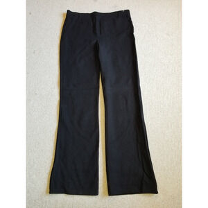 Womens Pants-QUINCE-black rayon stretch Ponte knit pull on bootcut-L Tall